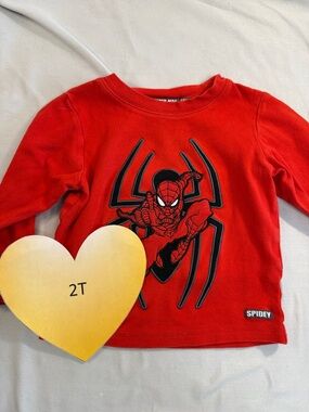 Spiderman - 2-3T - Red Kids Long Sleeve Shirt